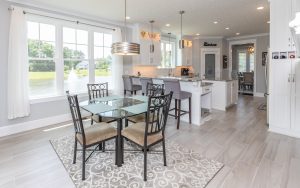 Eating area and kitchen